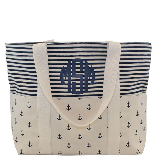 Personalized Navy Anchor Carry All Tote